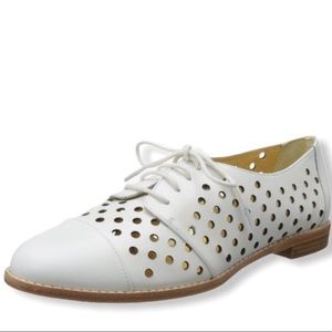 Kate Spade Luca Peekaboo White Leather Oxfords